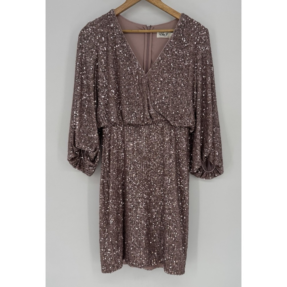 Eliza J Rose Gold Sequin Mini Dress